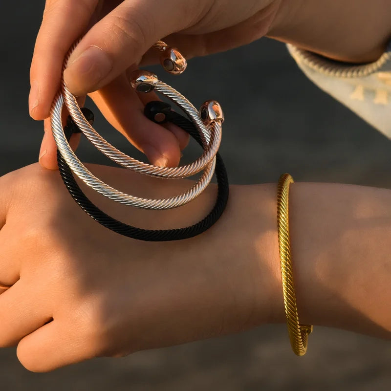 Magnetic Adjustable Cuff Bracelet Healing Bio Therapy Arthritis Pain Relief Bangle Unisex Fashion Accessories Bracelets Jewelry