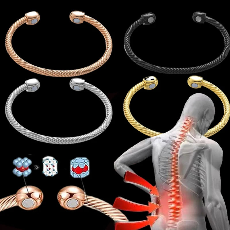 Magnetic Adjustable Cuff Bracelet Healing Bio Therapy Arthritis Pain Relief Bangle Unisex Fashion Accessories Bracelets Jewelry
