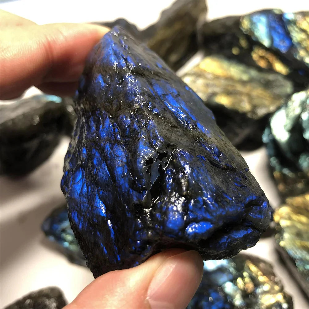 20-200g Natural Stone Labradorite Mineral Reiki Healing Moon stone specimen collection fish tank landscape Crystal raw stone